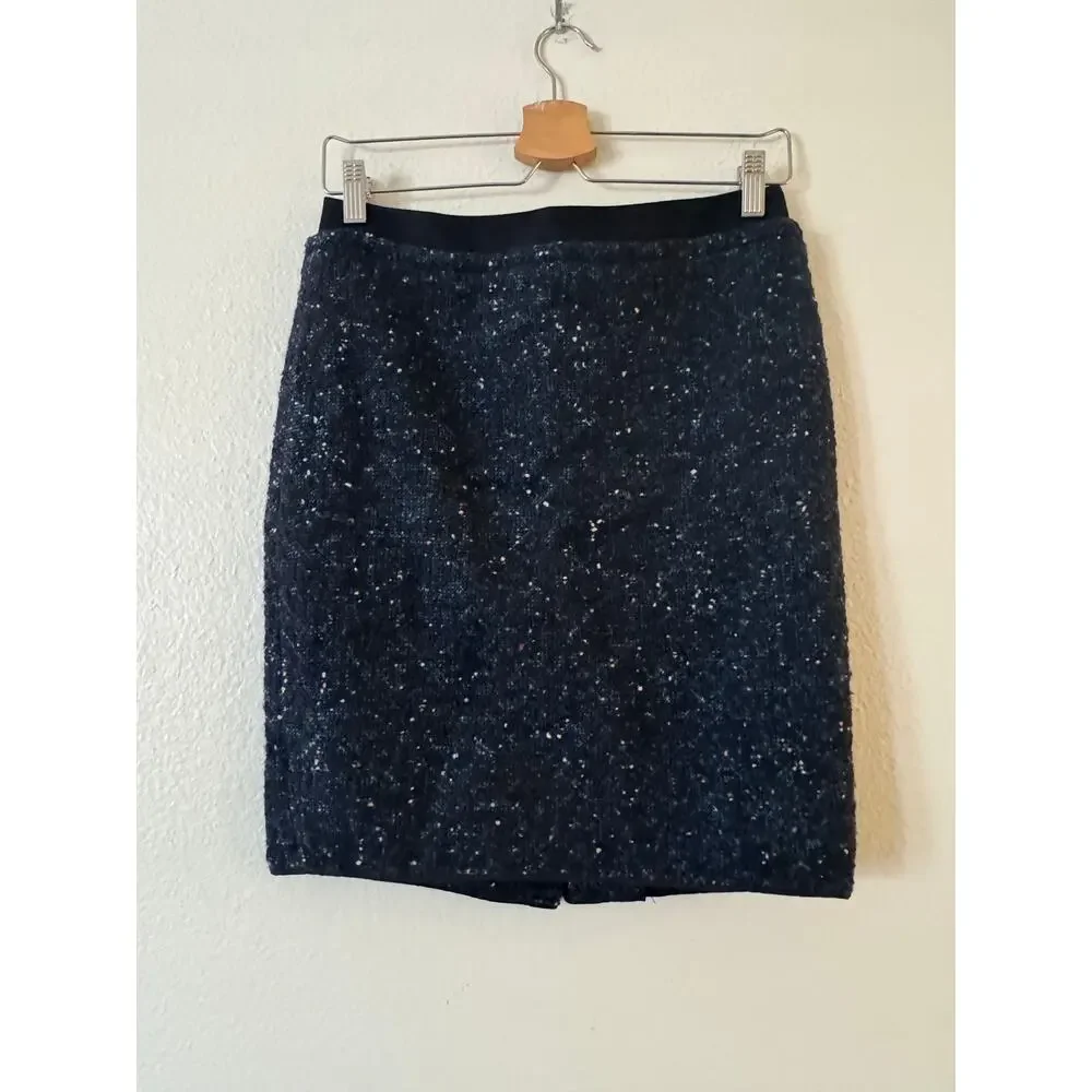Vera Wang Lavender Label Tweed‎ Wool Blend Pencil Skirt Size 0 Speckled Textured